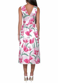 Adelyn Rae - Amira Sweetheart Flower Jacquard Midi Dress
