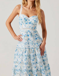 Astr - Pellagia Floral Eyelet Midi Dress