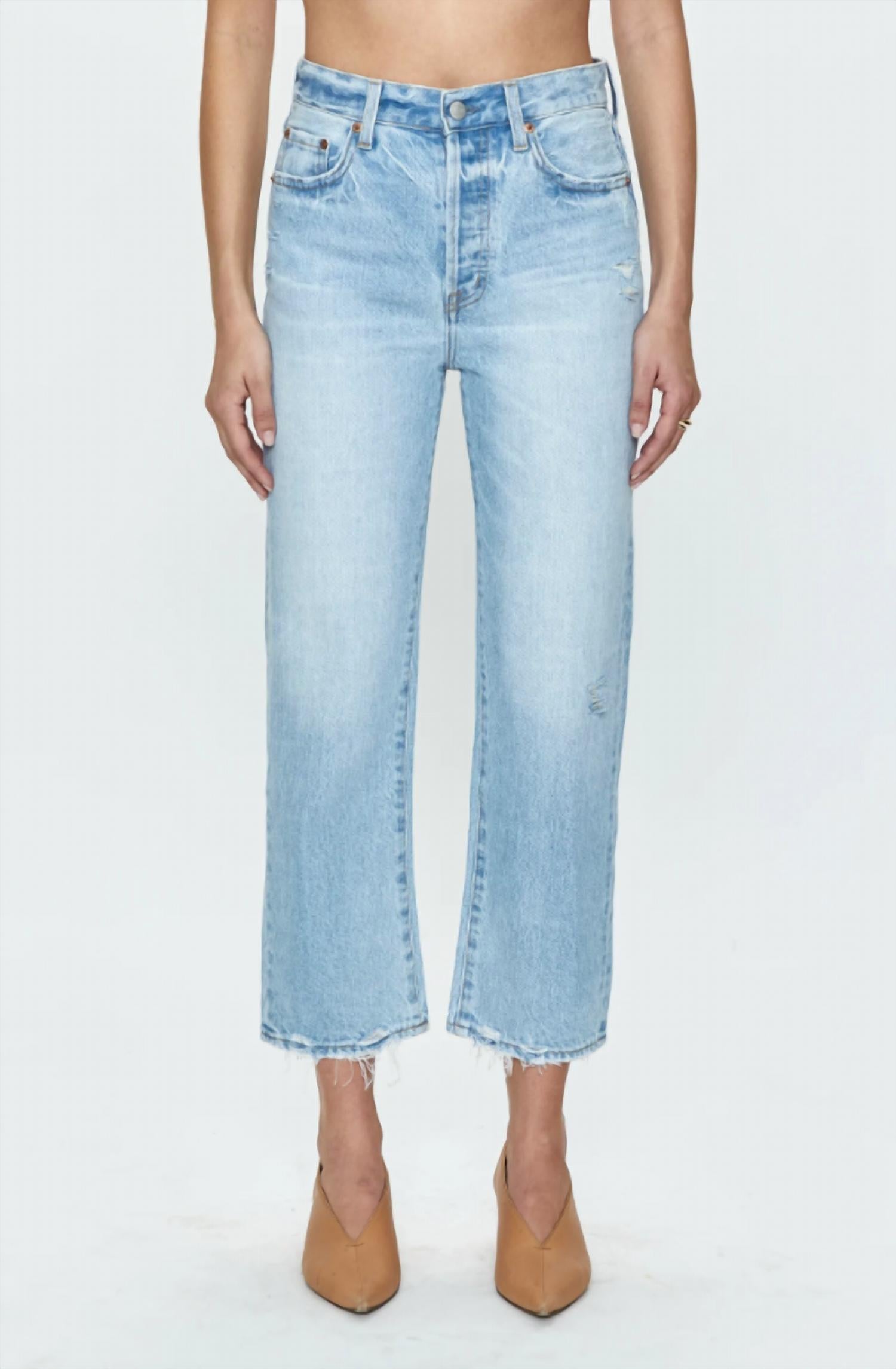 PISTOLA Cassie Super High Rise Straight Cropped Jeans in radiant vintage - women's jeans