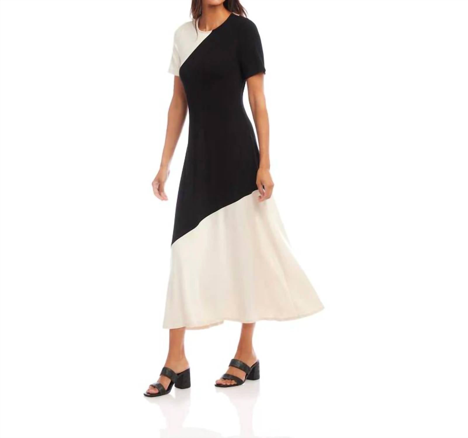 Karen Kane - Shannon Short Sleeve Contrast Midi Dress