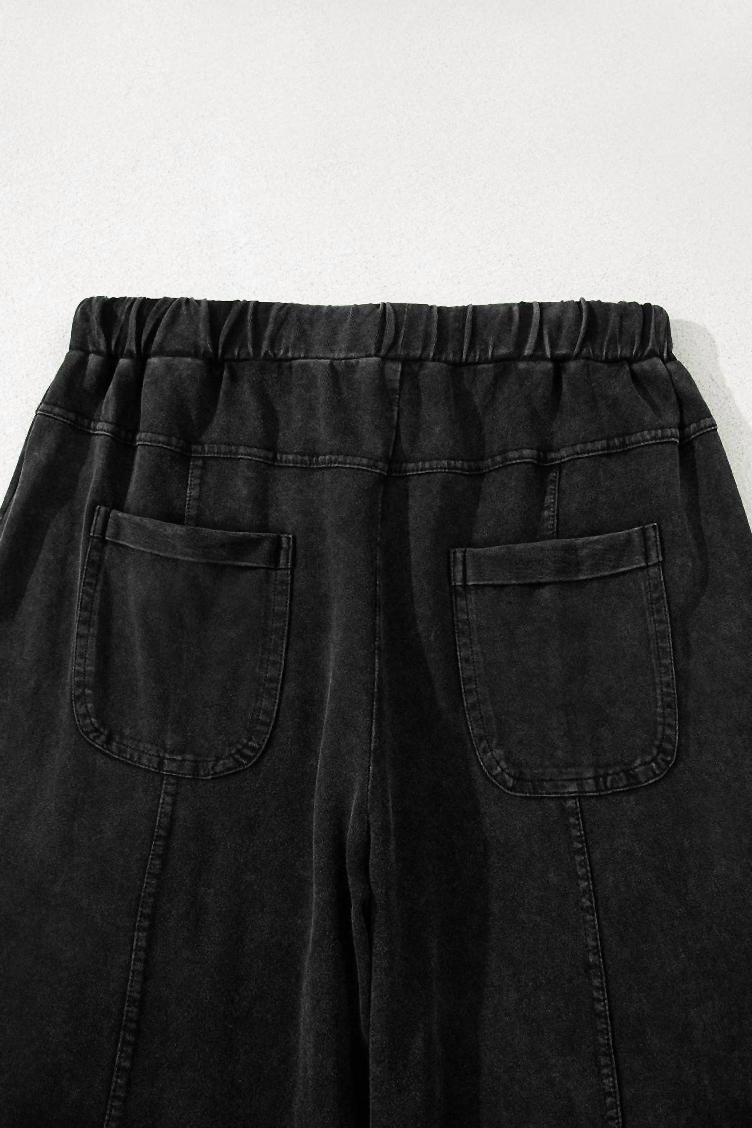 Indie & Co Hannah Mineral Washed Cargo Pants in black - women's pants - view 6