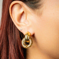 Gold & Honey - Women's Donut Door Knocker Earrings