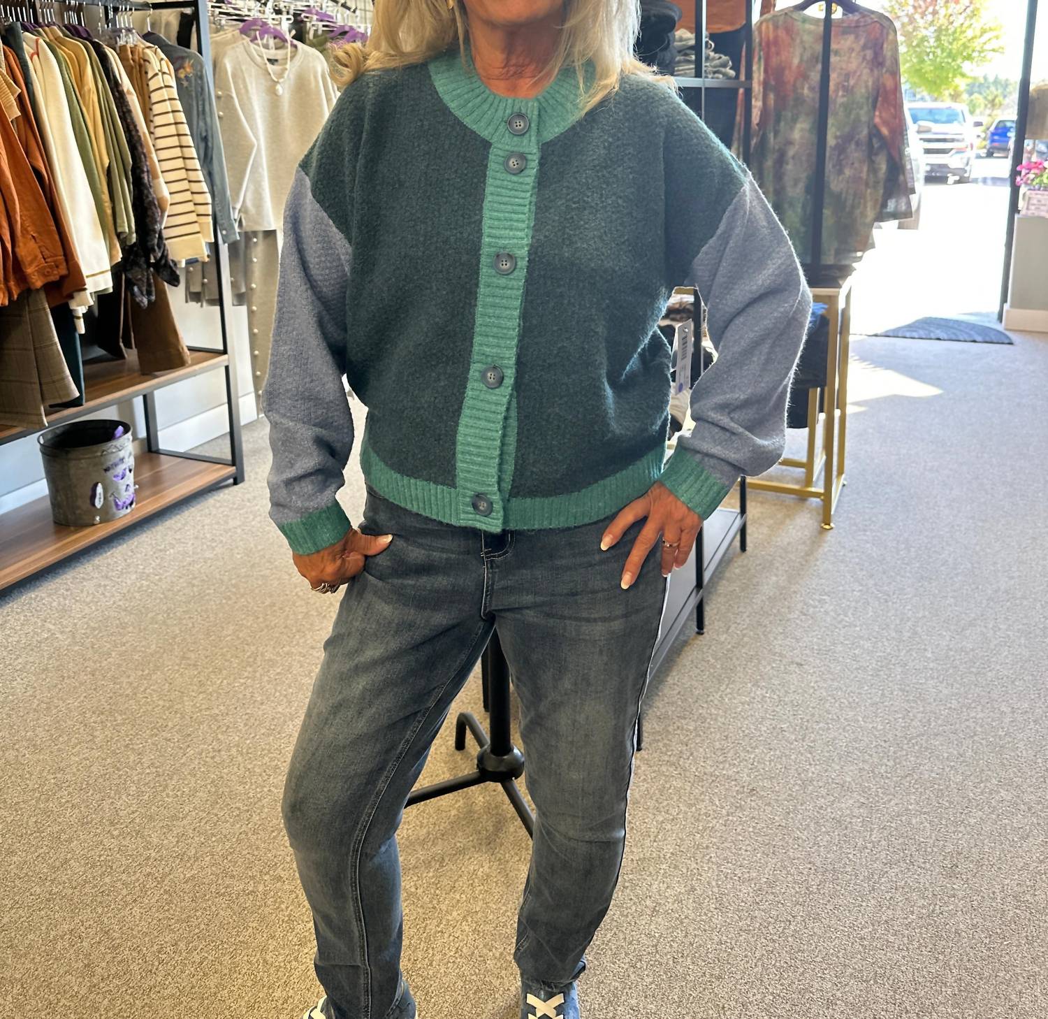 Tribal - Heathered Button-front Cardigan