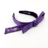 Brianna Cannon - Women's Go Frogs Embroidered Thin Purple Bow Headband