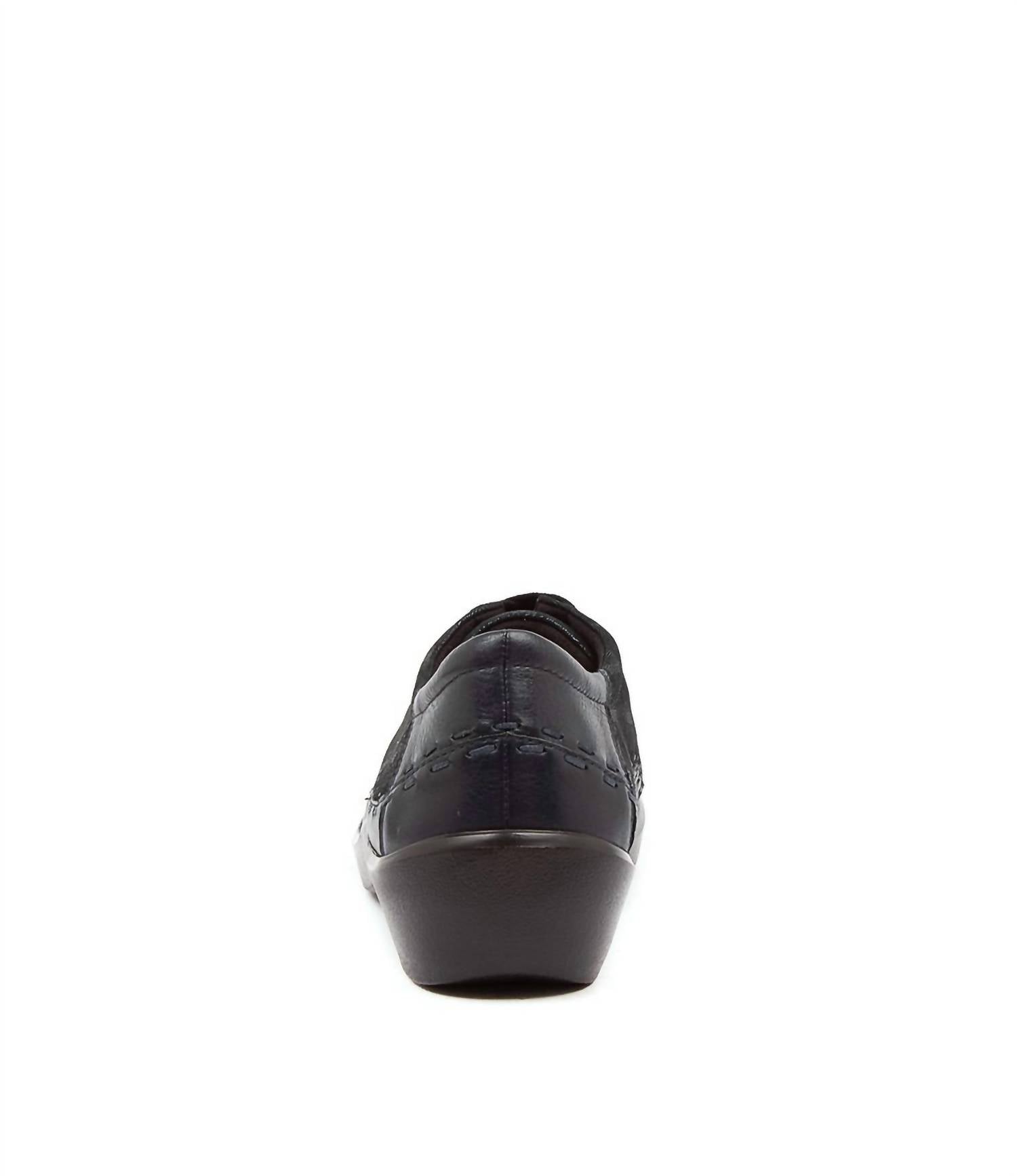 Ziera Women's Allsorts Shoe - Wide in navy swirl leather - women's sneaker - detail view