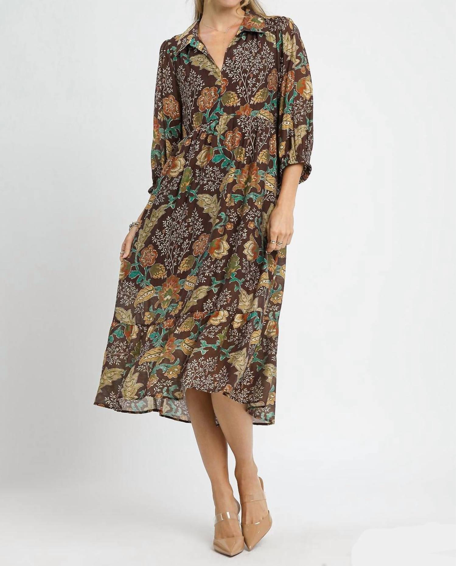Umgee - Autumn Leaves Midi Dress