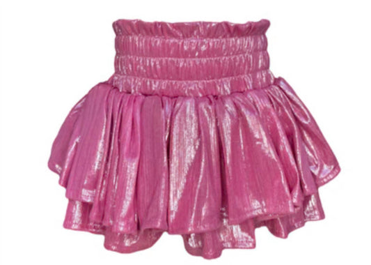 Lola + The Boys - Girls Metallic Tiered Skirt