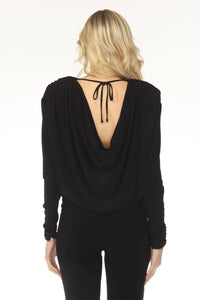 Joseph Ribkoff - High Neck Cowl Back Long Sleeve Top