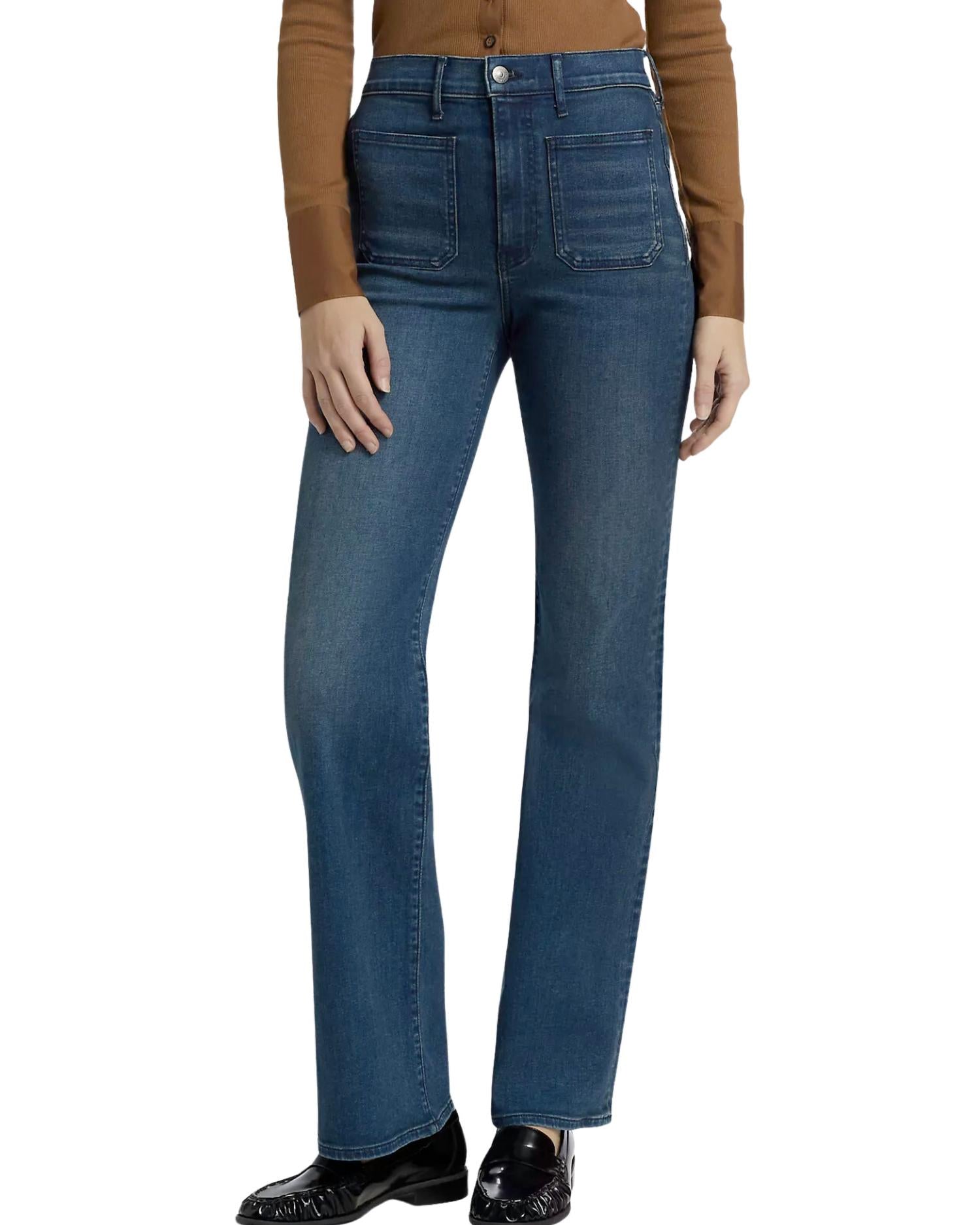 Veronica Beard Crosbie Loafer High Rise Wide Jeans in northern lights - women's jeans