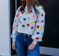 Queen Of Sparkles - Rhinestone Heart Sweatshirt