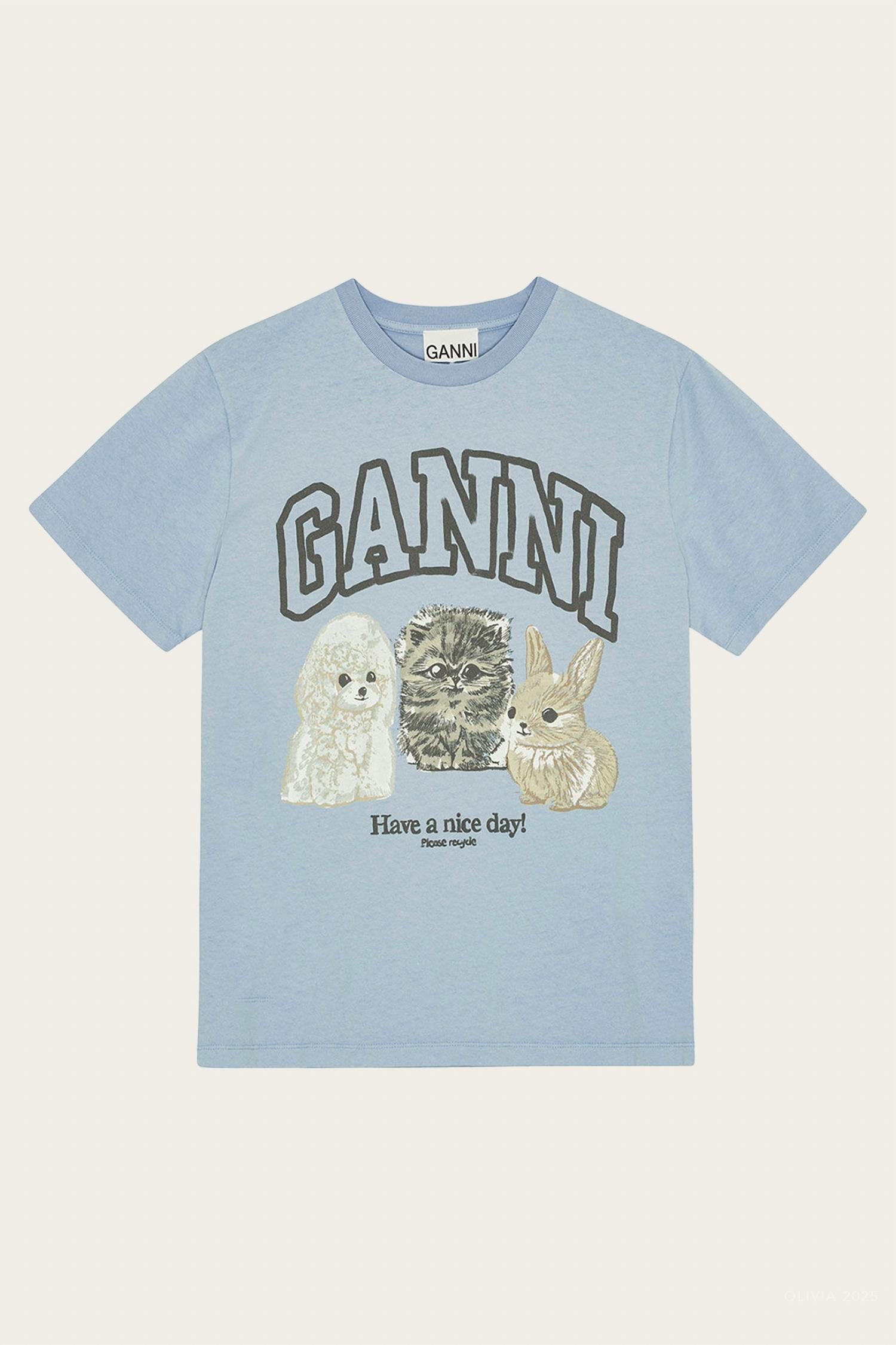 Ganni - Animal Print T-shirt