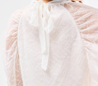 Mary Square - Sheer Sleeve Textured Top