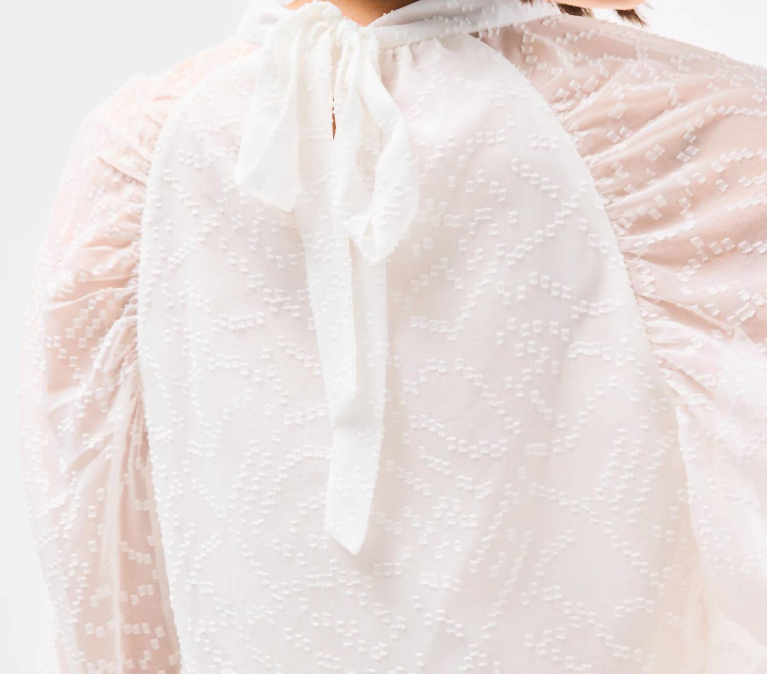 Mary Square - Sheer Sleeve Textured Top