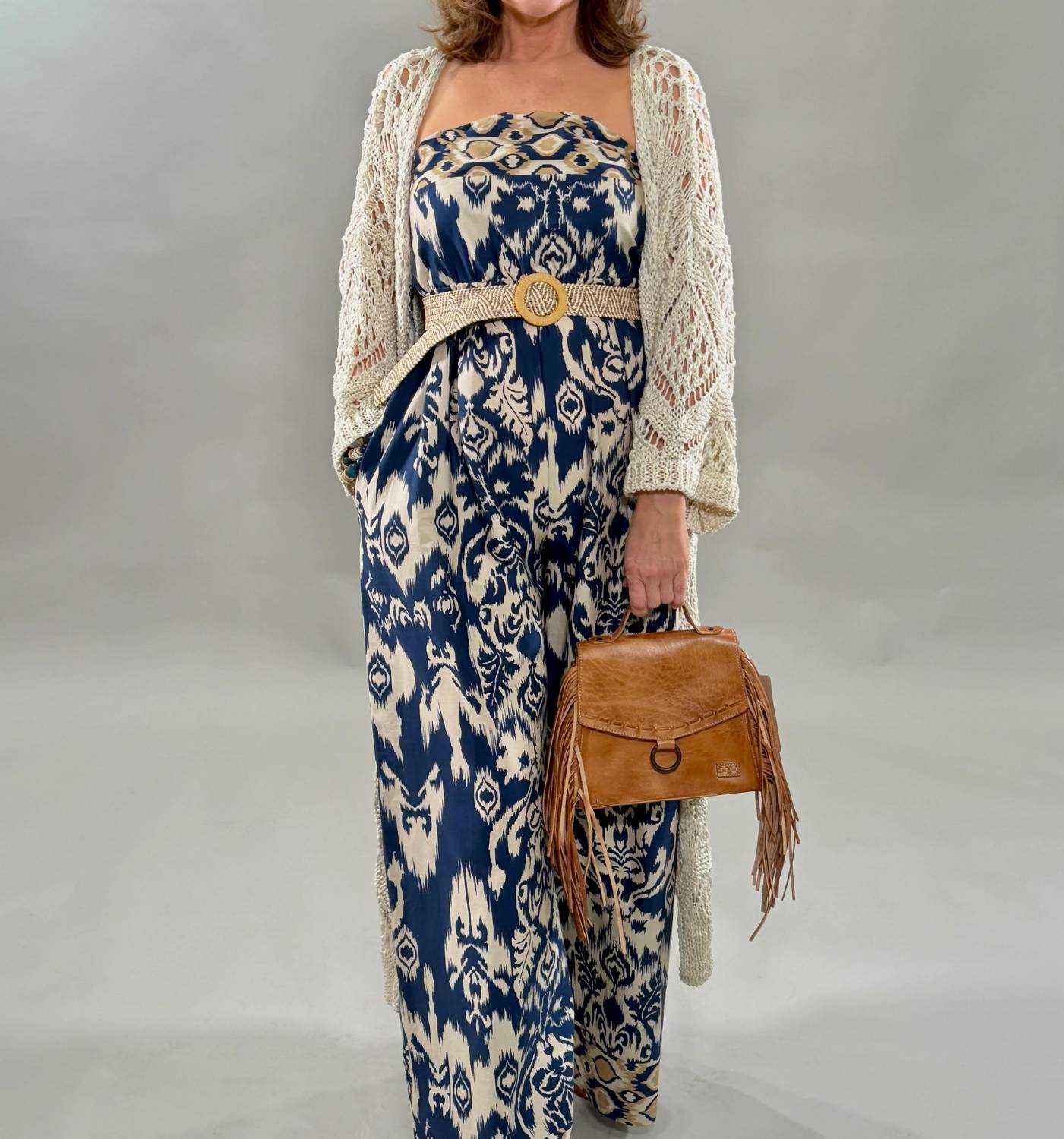 Scandal Italy - Patterned Wide Leg Jumpsuit