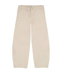 DL1961 - Kids' Lilia Flax Pull On Barrel Leg Jeans in ivory - kids' leggings - detail view