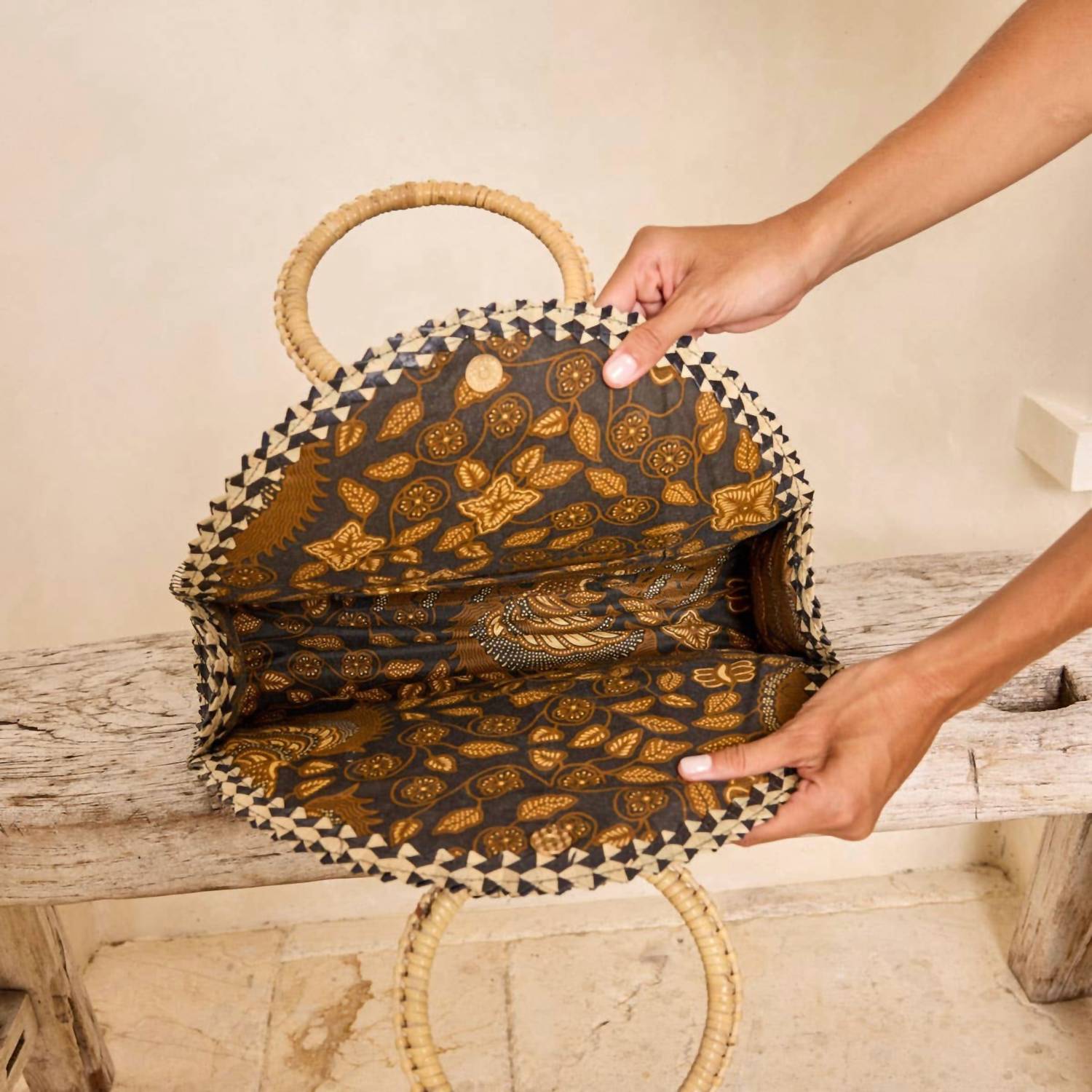 The Winding Road - Women's Palm Leaf Handbag