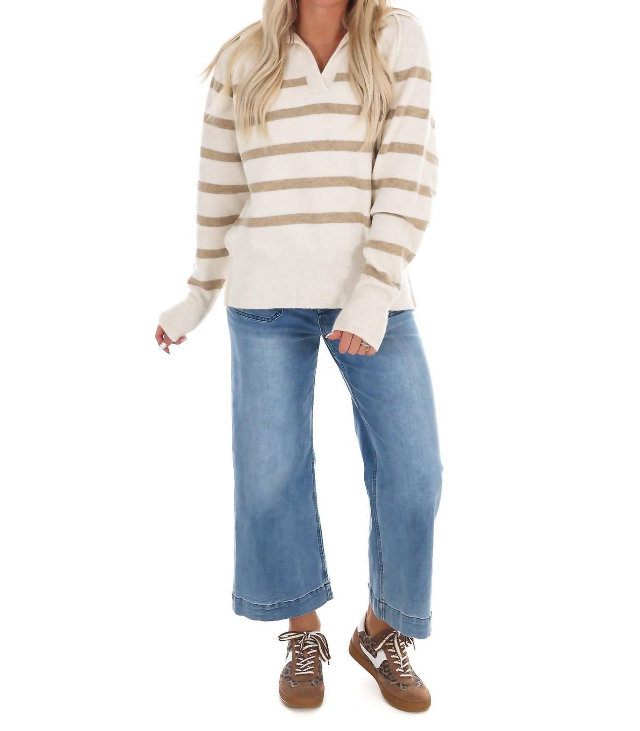 In February - Cozy Current Stripe Sweater