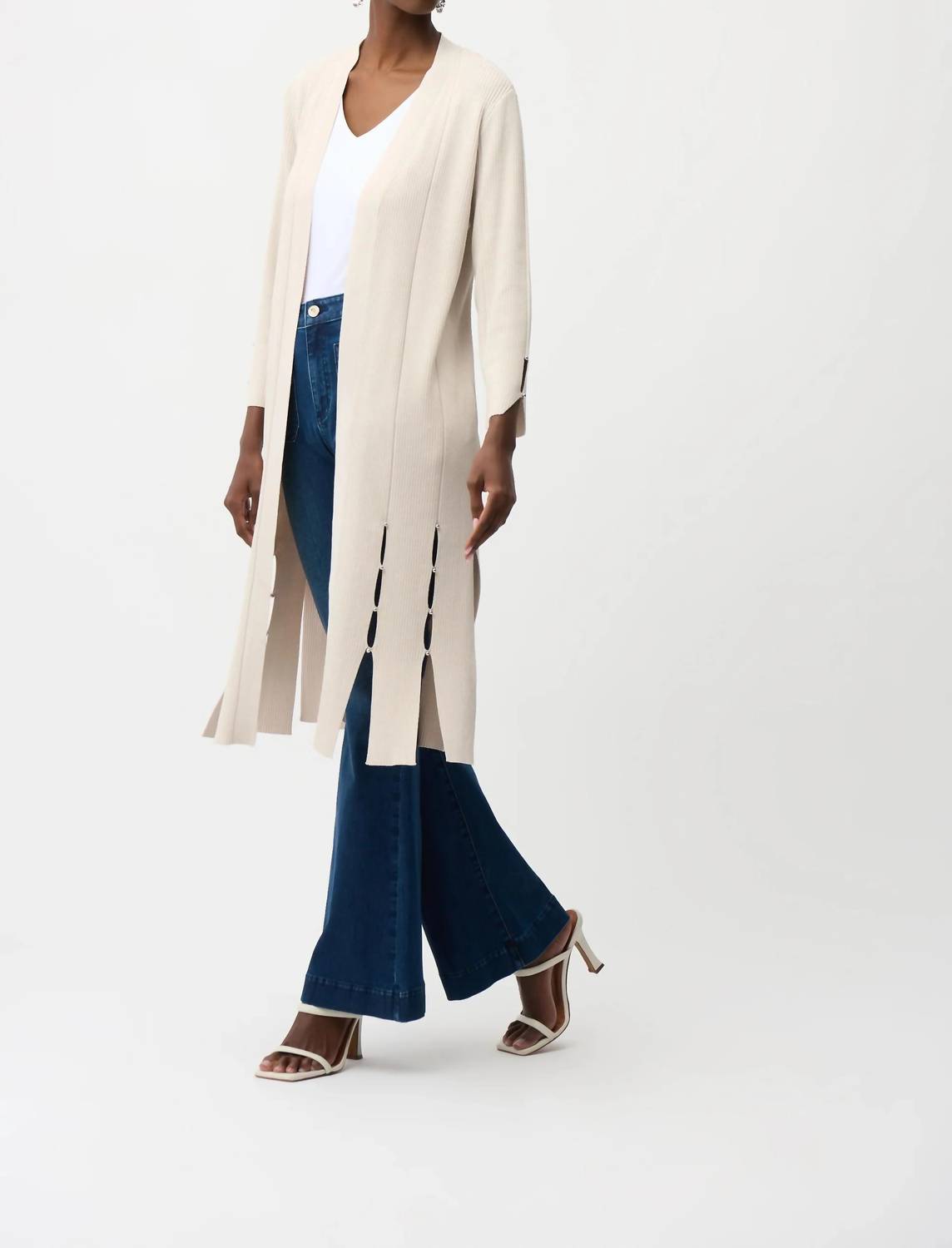 Joseph Ribkoff - Beaded Fringe Long Cardigan
