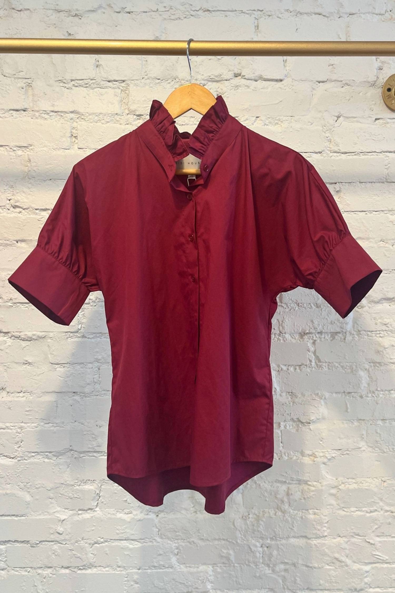 Heidi Houston - Short Sleeve Ruffle Shirt
