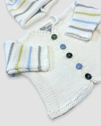 Gita - Boy's 2pc Pastel Stripe Sweater With Hat