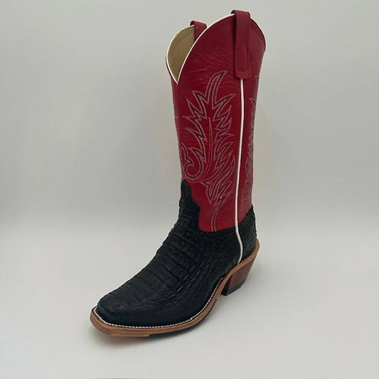 Anderson Bean Boots - Men's Big Red Exotic Caiman Cutter Toe Boot