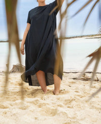Mat Fashion - Black Cotton Shirt Dress