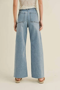 MIOU MUSE Straight Wide Leg Jean in light med wash - women's jeans - alternate view