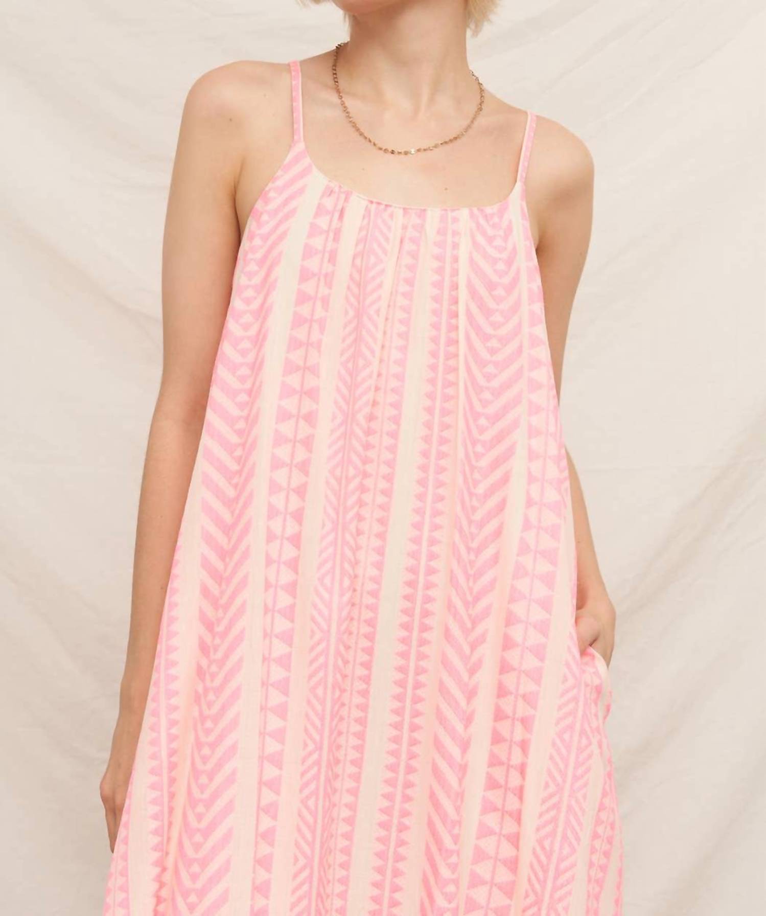 En Creme - Neon Embroidered Cami Maxi Dress