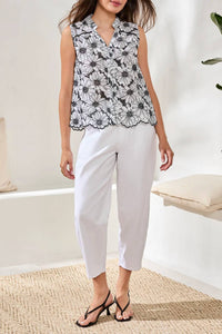 Tribal - Sleveless Button Front Blouse
