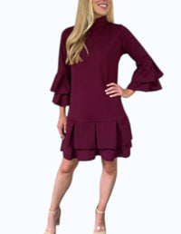 Carole Christian Scuba Mini Dress in scarlet - women's dress