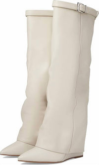 STEVE MADDEN Women's Corenne Knee High Boots in bone - women's shoe - detail view
