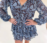 Promesa - Paisley Long Bubble Sleeves Romper