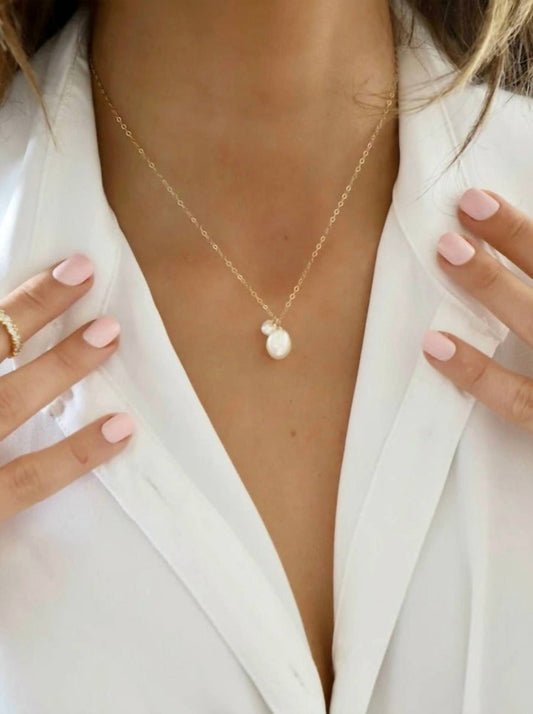 Katie Waltman - Double Pearl Drop Necklace