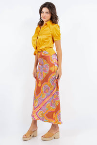 Paparazzi - Satin Print Bias Cut Skirt