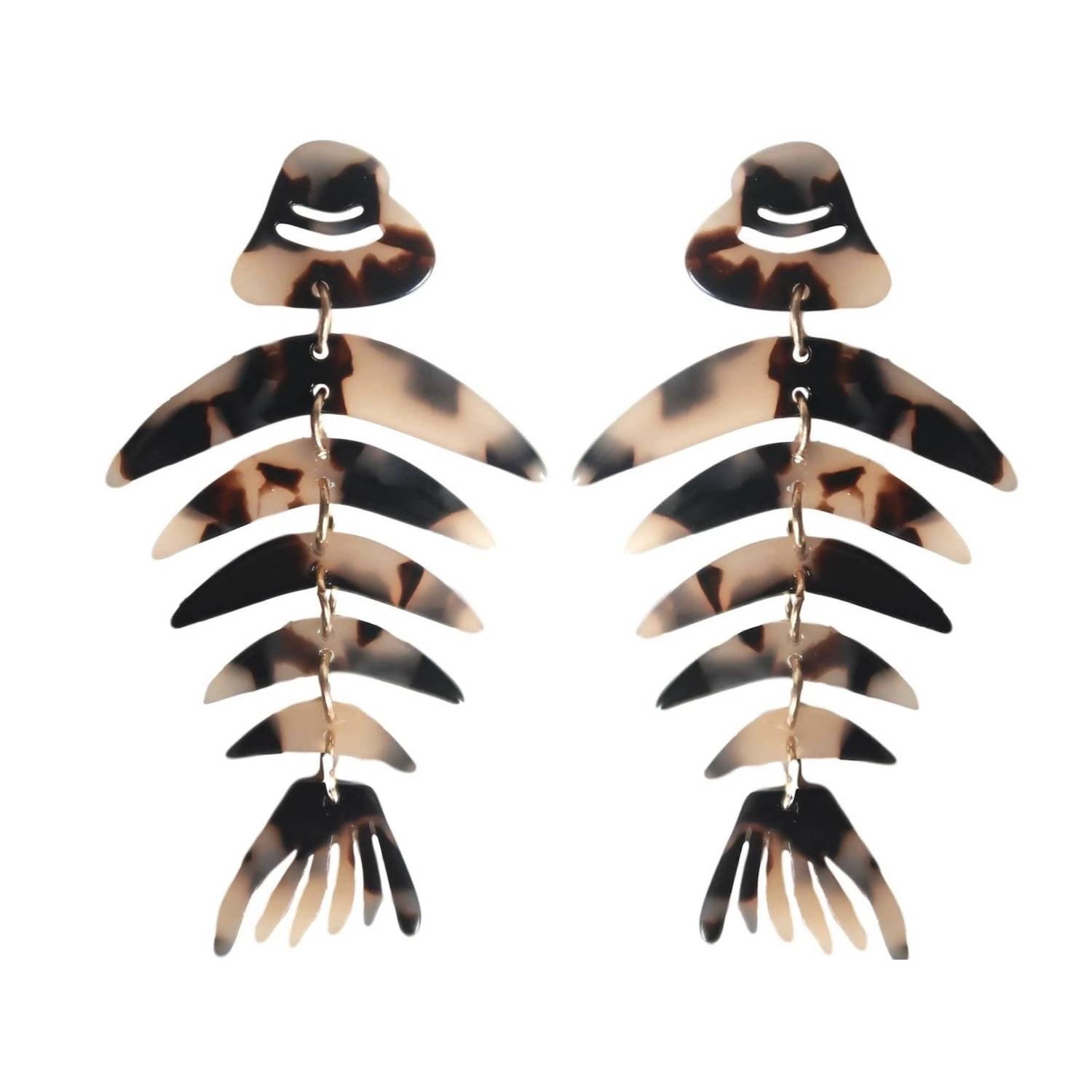 St. Armands Designs Of Sarasota - Women's Bonefish Drop Statement Earrings