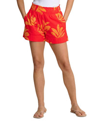 SOUTHERN TIDE Elyse Leafy Luxe Printed Shorts in poppy red 1 - women's shorts