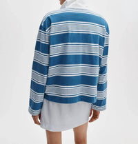 Rag & Bone - Kelly Boxy Striped Long-Sleeve Polo