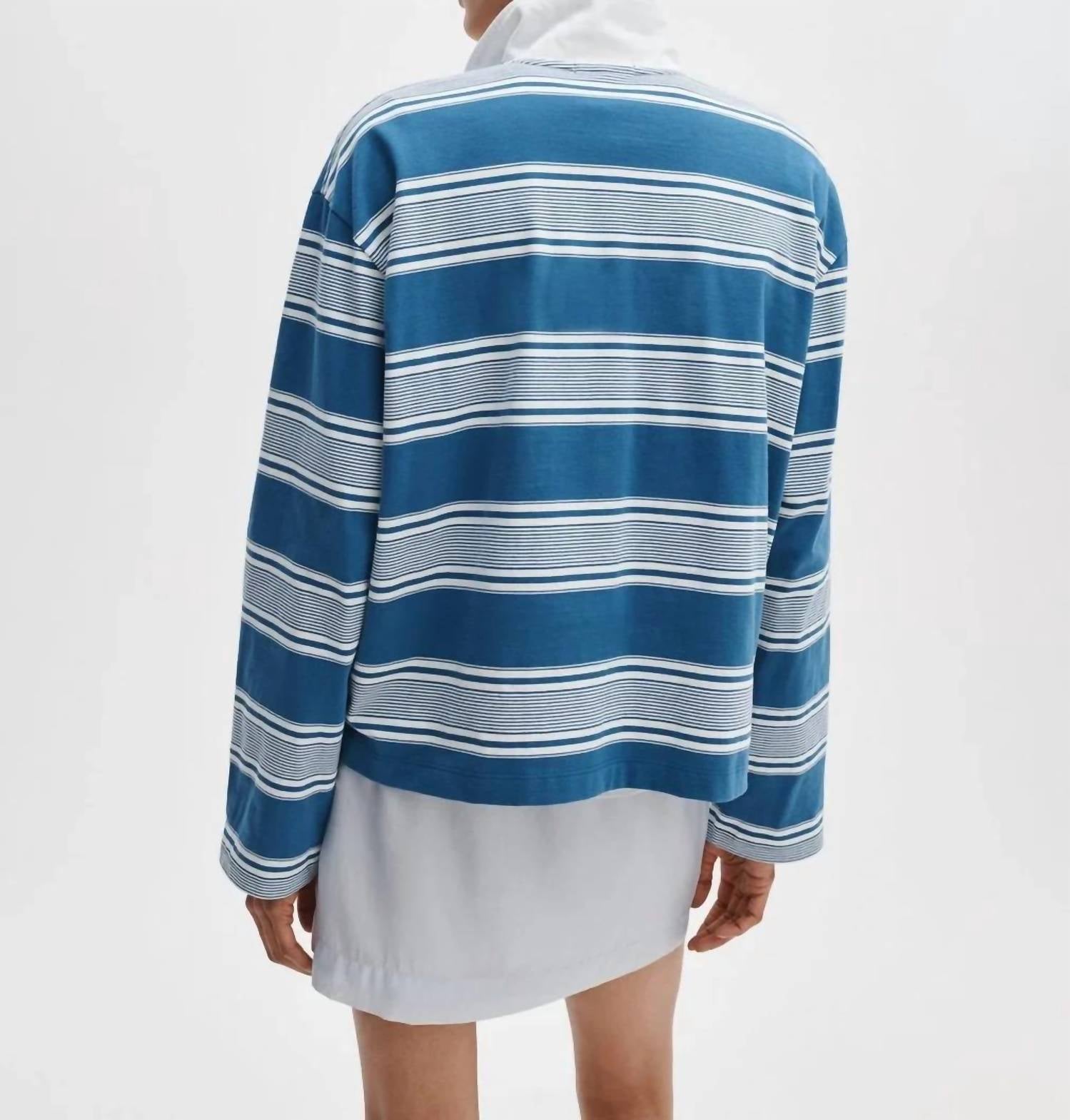 Rag & Bone - Kelly Boxy Striped Long-Sleeve Polo