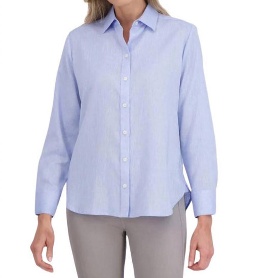 Foxcroft - Meghan Easy Care Solid Linen Shirt