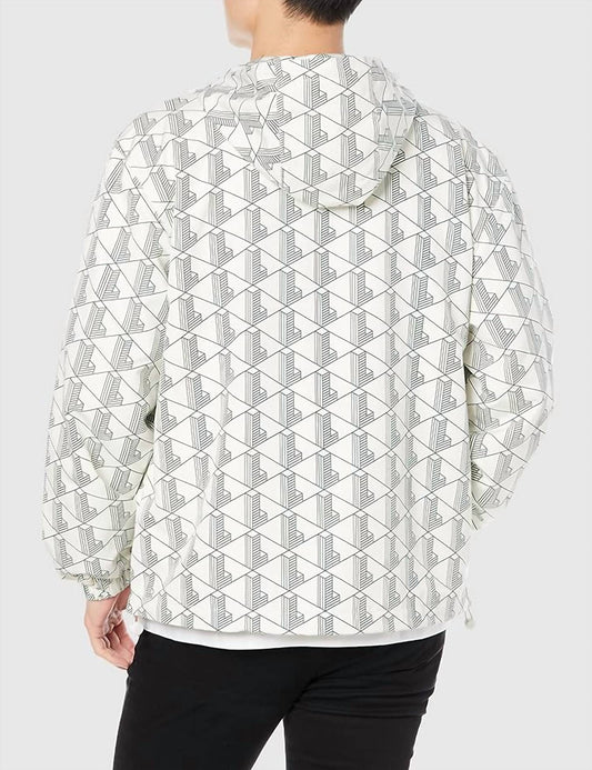 Lacoste - Men's Live Monogram Patterned Pullover Windbreaker
