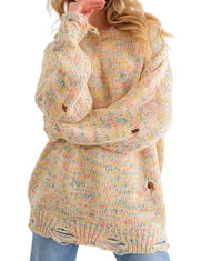 And The Why - Color Your World Distressed Sweater