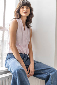 Lilla P - Sleeveless Faux Wrap Top