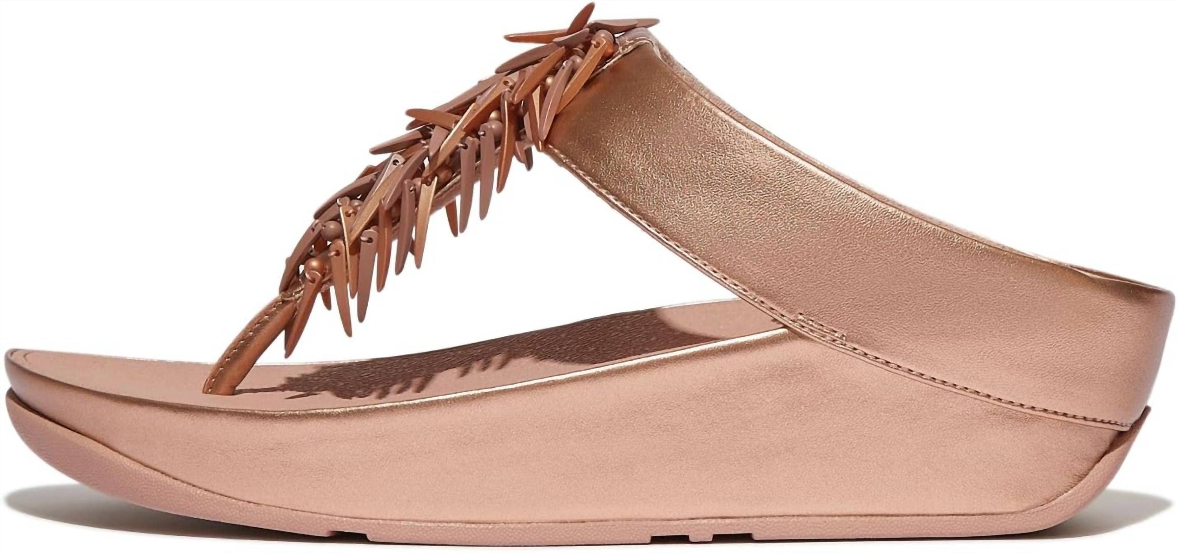 Fitflop - Women's Rumba Beaded Metallic Toe-post Sandals