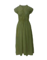 Nary - Women's Three-tier Bias Cut Linen Midi Dress