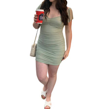 Blue Blush Bodycon Mini Dress in sage - women's dress - detail view