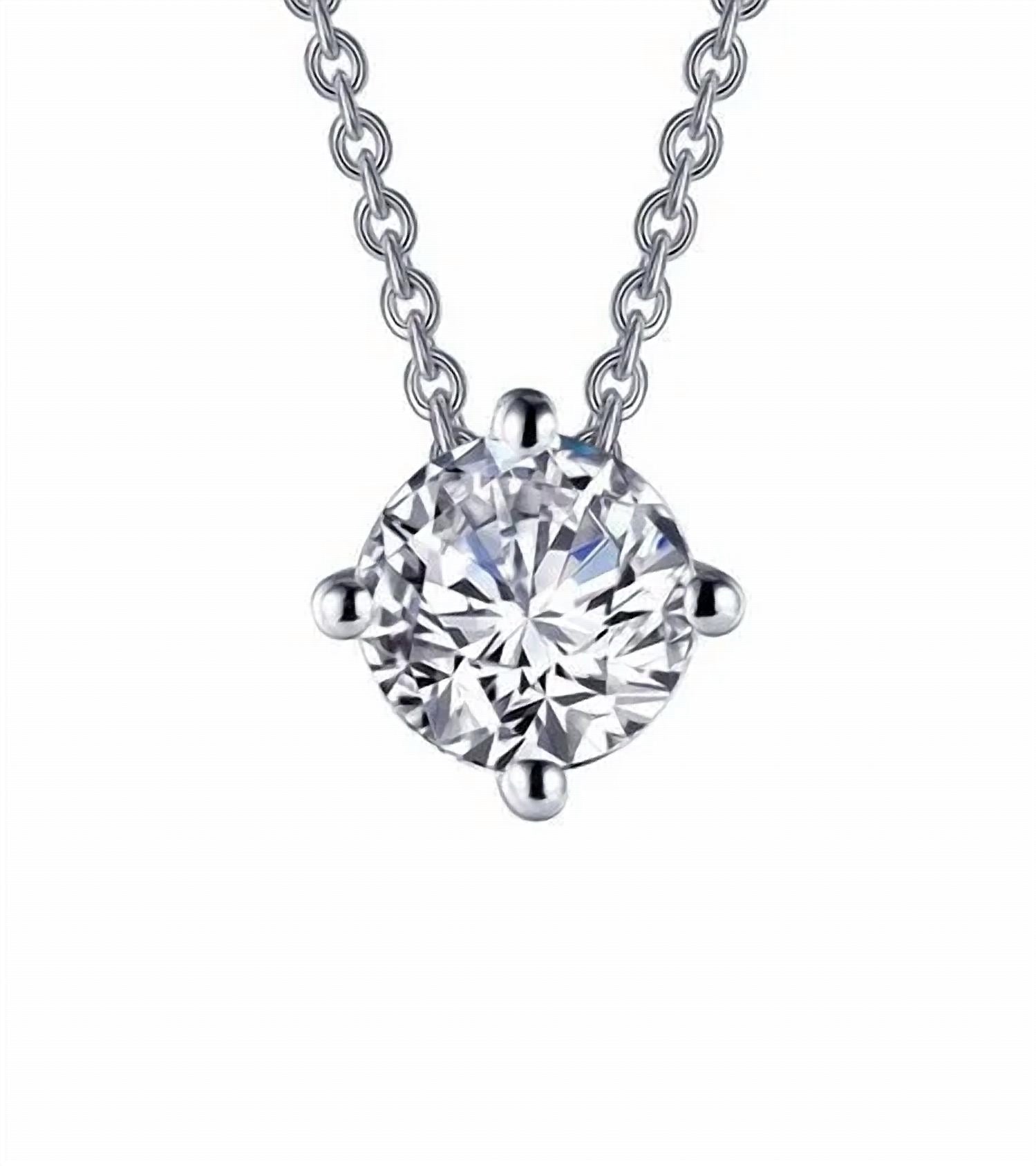 Lafonn Women's Solitaire Necklace in silver - women's jewelry - detail view
