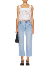 Aligrace - Relaxed Undone Hem Straight Jean