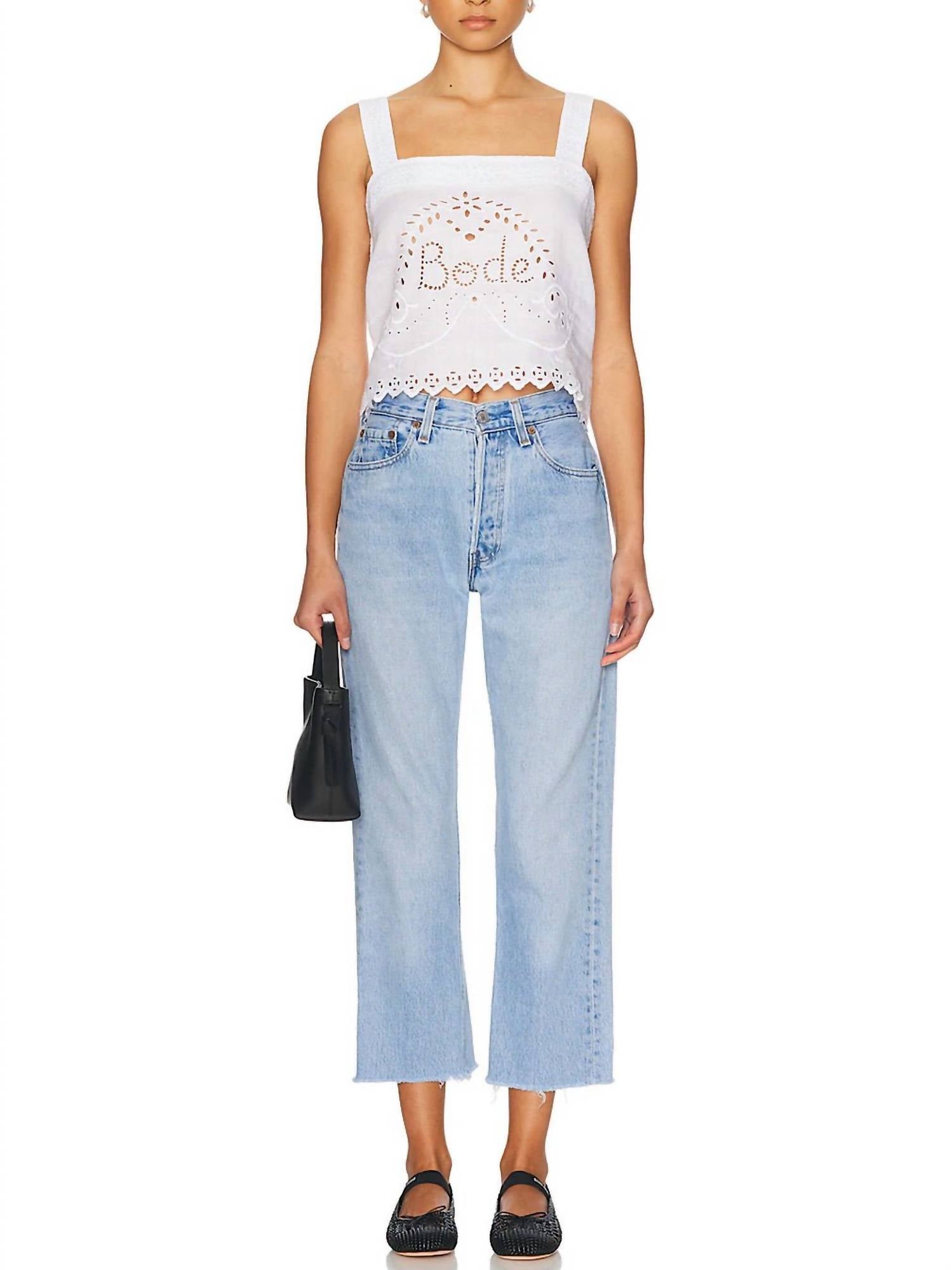 Aligrace - Relaxed Undone Hem Straight Jean