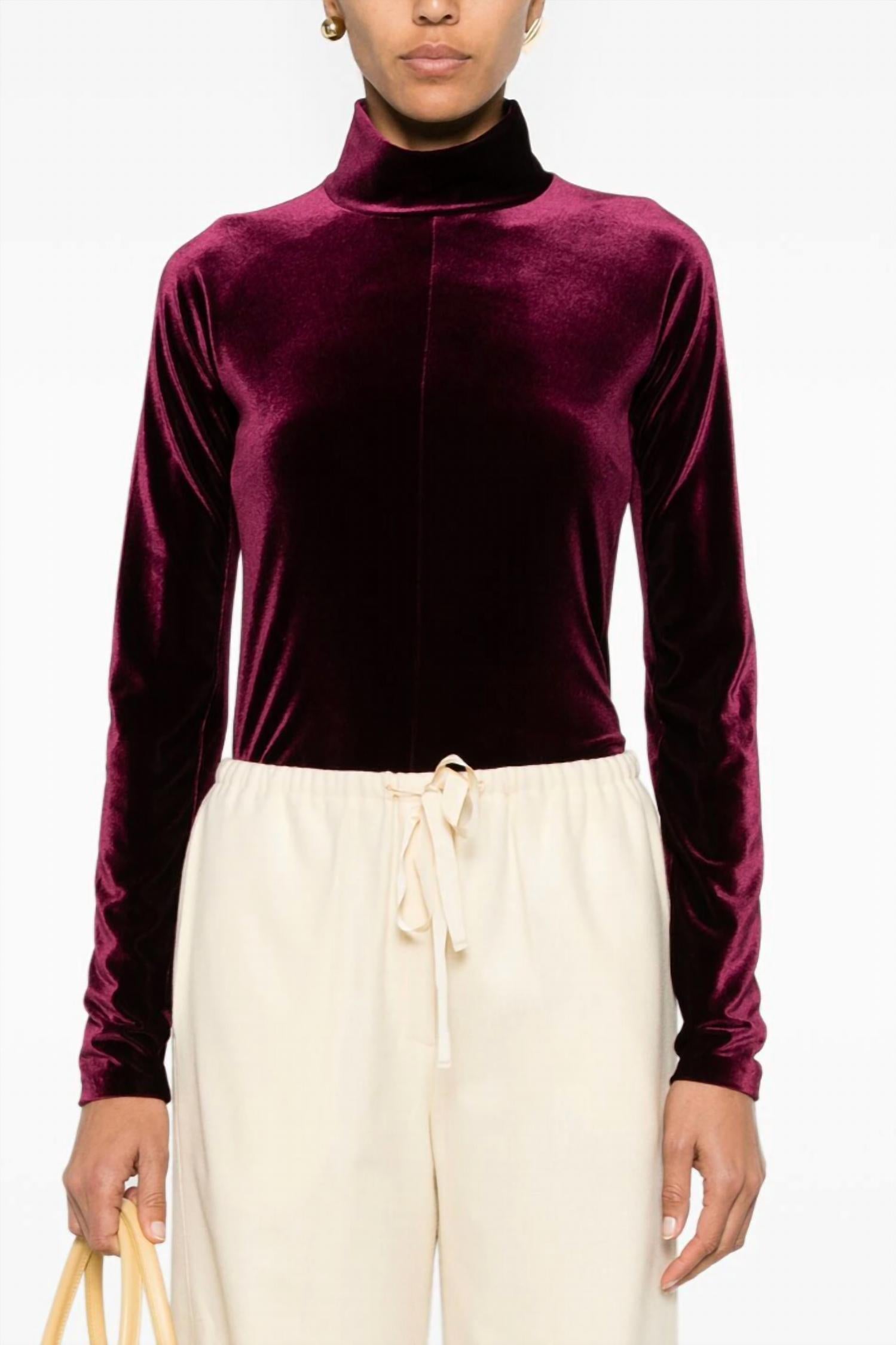 Forte Forte - Stretch Velvet Turtle Neck T-shirt