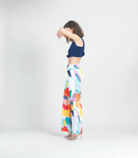 CLARA SUNWOO Sunburst Petal Palazzo Pant in multi - women's pants - alternate view